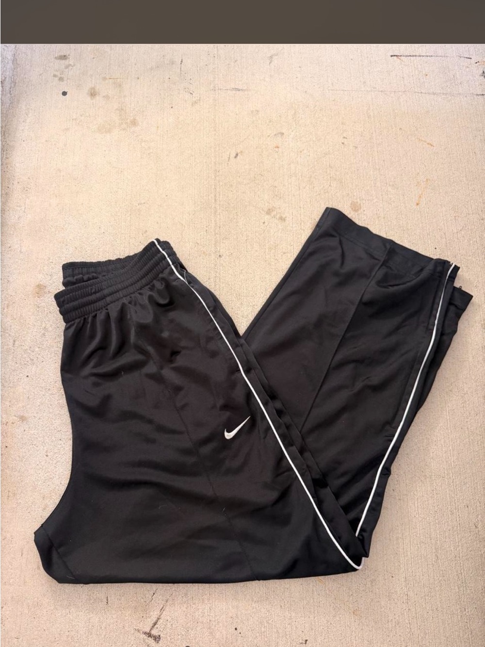 Nike Black Joggers with White Side Piping